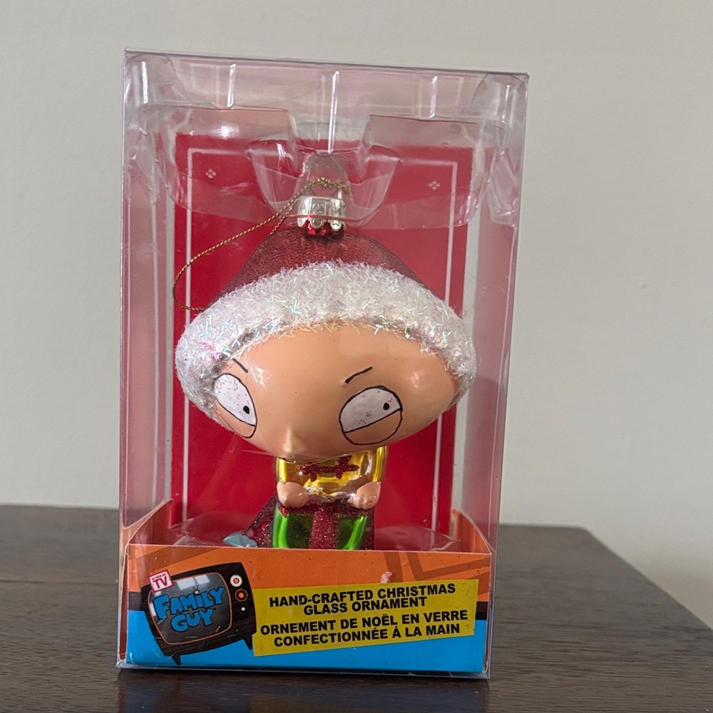Family Guy Stewie Christmas Ornament Glass Metallic Glittery Marked Fox 2008